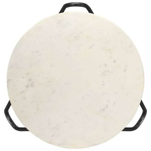 Stolić za kavu bijeli 65x65x42 cm pravi kamen mramorne teksture Cijena