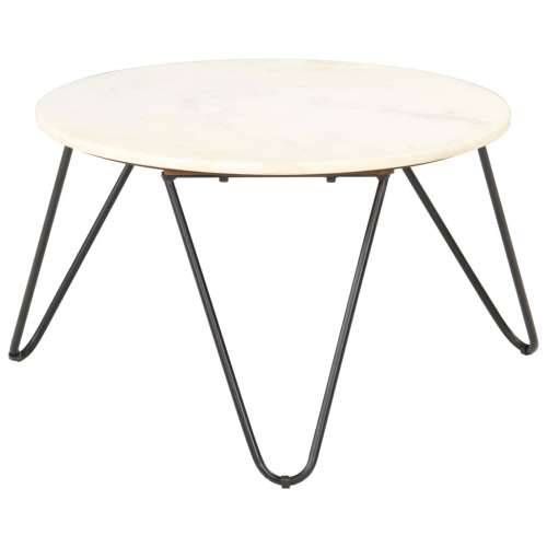 Stolić za kavu bijeli 65x65x42 cm pravi kamen mramorne teksture Cijena