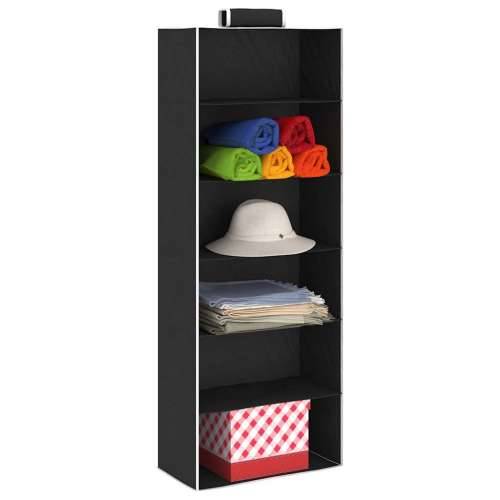 Viseći organizatori od tkanine za ormar 2 kom s 6 police - Crna 30 x 15 x 80 cm 2 1 Cijena