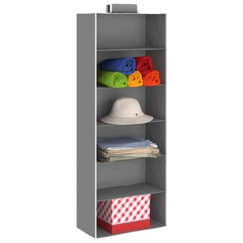 Viseći organizatori od tkanine za ormar 2 kom s 6 police - Siva 30 x 15 x 80 cm 2 1 Cijena