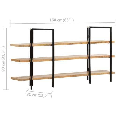 Police za knjige s 3 razine 160x31x80 cm od masivnog drva manga - 1 80 cm 31 cm Cijena