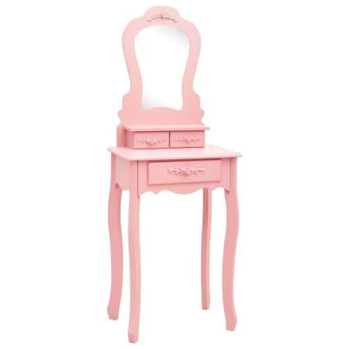 Toaletni stolić sa stolcem rozi 50x59x136 cm drvo paulovnije Cijena