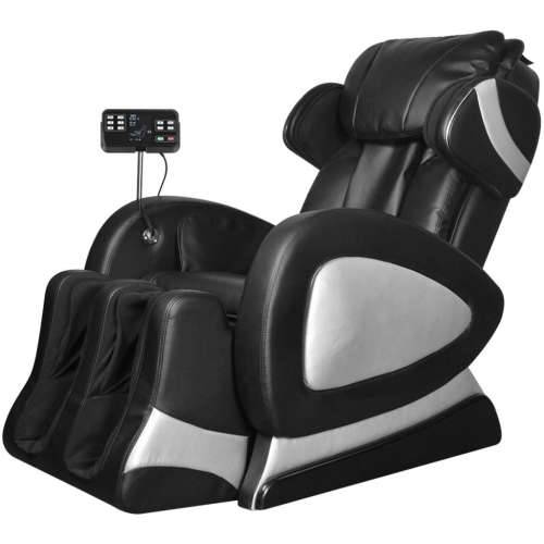 Masažna fotelja od umjetne kože crna sa ekranom    Cijena