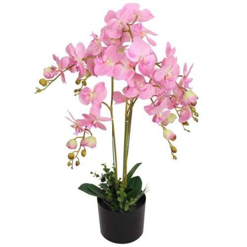 Umjetna orhideja s posudom 75 cm ružičasta