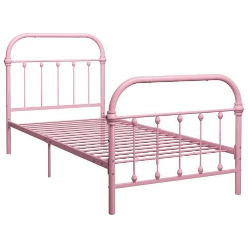 Okvir za krevet ružičasti metalni 100 x 200 cm - Ružičasta 100 x 200 cm Cijena