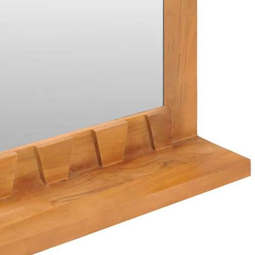 Zidno ogledalo s policom 60 x 12 x 40 cm od masivne tikovine - 60 x 12 x 40 cm 1 Cijena