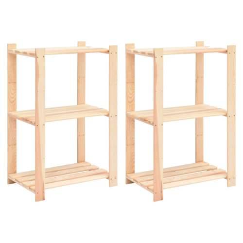Stalci za pohranu s 3 razine 2 kom 60x38x90 cm borovina 150 kg - 1 2 Cijena
