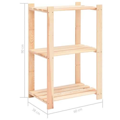 Stalci za pohranu s 3 razine 3 kom 60x38x90 cm borovina 150 kg - 1 3 Cijena