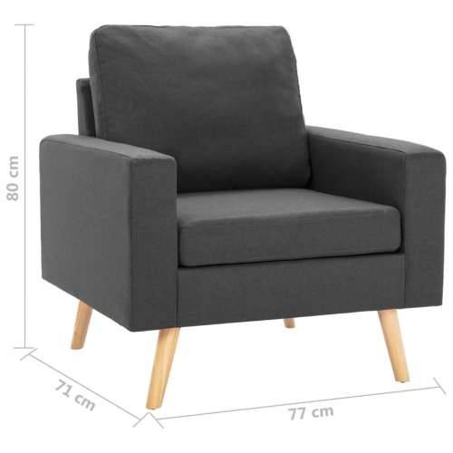 2-dijelni set sofa od tkanine tamnosivi Cijena