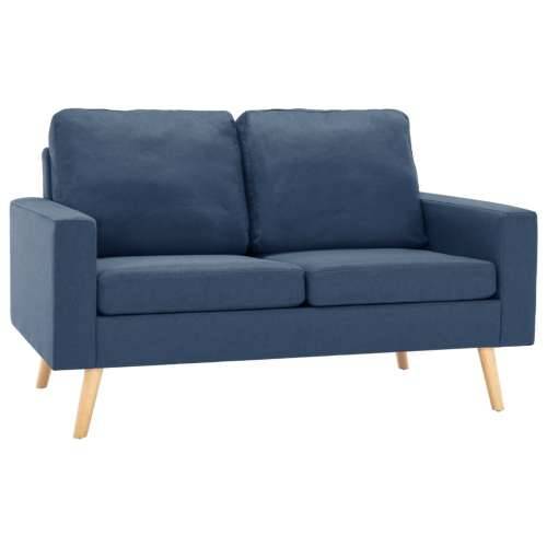 2-dijelni set sofa od tkanine plavi Cijena