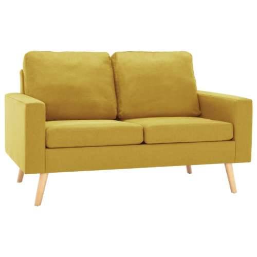 2-dijelni set sofa od tkanine žuti - Žuta Fotelja + dvosjed Cijena