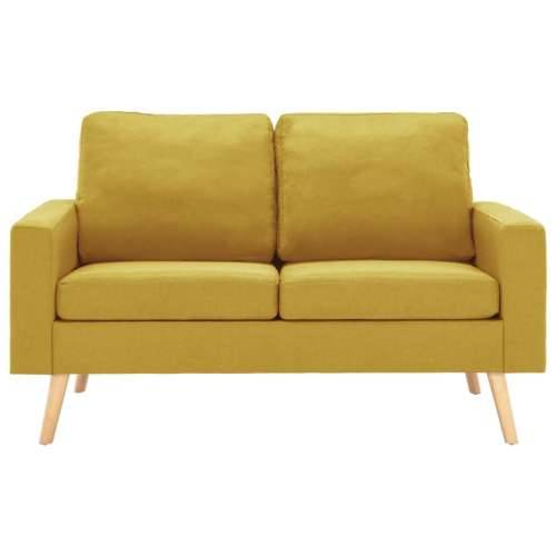 2-dijelni set sofa od tkanine žuti - Žuta Fotelja + dvosjed Cijena