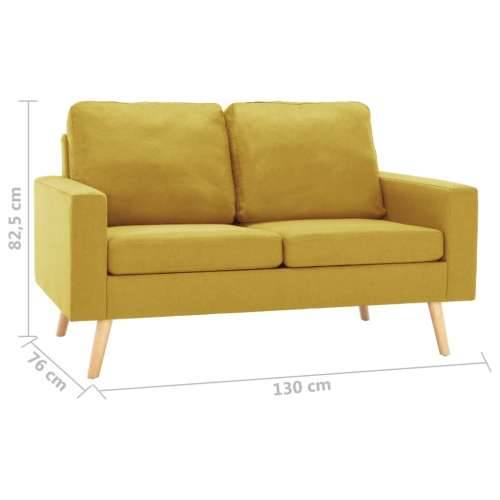 2-dijelni set sofa od tkanine žuti - Žuta Fotelja + dvosjed Cijena