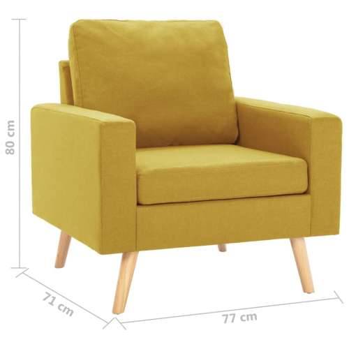2-dijelni set sofa od tkanine žuti - Žuta Fotelja + dvosjed Cijena