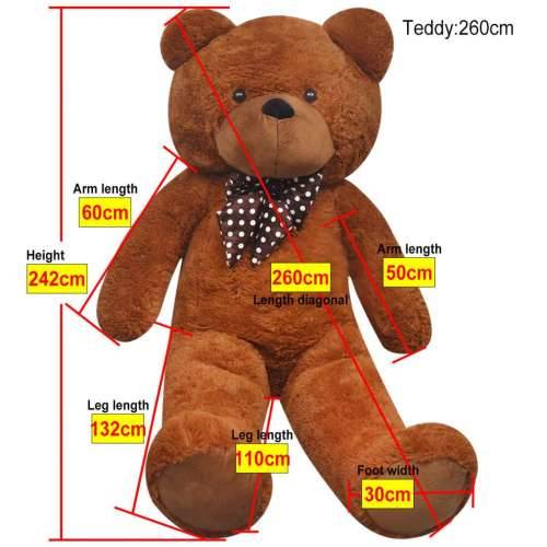 Plišani medvjedić smeđi 242 cm - Smeđa 260 cm Cijena