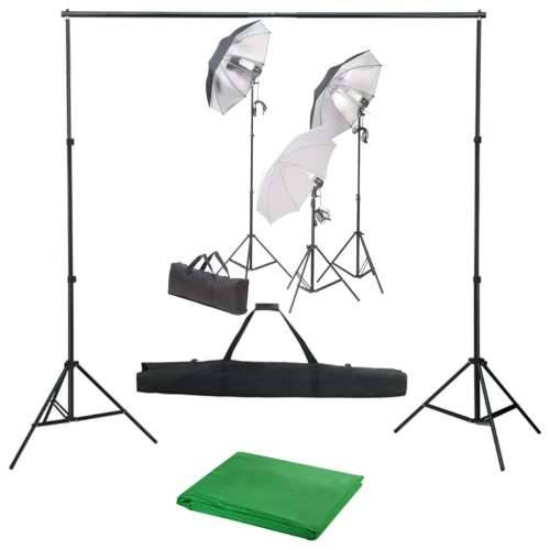 Oprema za fotografski studio sa setom svjetiljki i pozadinom - Zelena 300 x 300 cm 1 Cijena