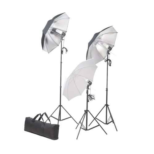 Oprema za fotografski studio sa setom svjetiljki i pozadinom - Bijela 300 x 300 cm 1 Cijena