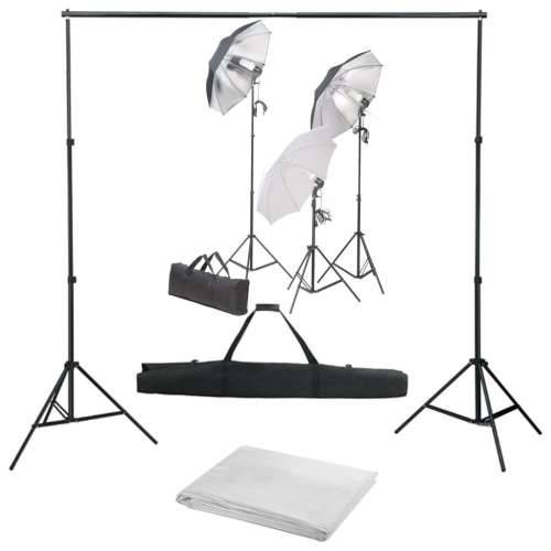 Komplet za fotografski studio sa setom svjetiljki i pozadinom - Bijela 500 x 300 cm 1 Cijena