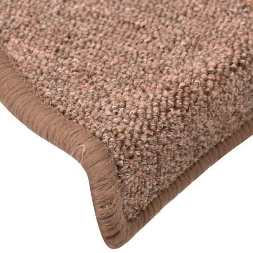 Tepisi za stepenice 15 kom smeđi 56 x 17 x 3 cm - Smeđa 56 x 17 x 3 cm 15 Cijena