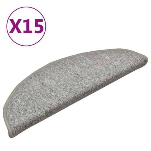 Tepisi za stepenice 15 kom svjetlosivi 56 x 17 x 3 cm - svjetlosiva 1 56 x 17 x 3 cm 15 Cijena