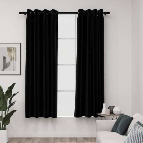 Zavjese za zamračivanje s prstenima 2 kom crne 140 x 175 cm - Crna 140 x 175 cm 2 Cijena