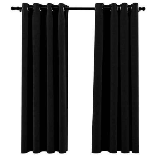 Zavjese za zamračivanje s prstenima 2 kom crne 140 x 175 cm - Crna 140 x 175 cm 2 Cijena
