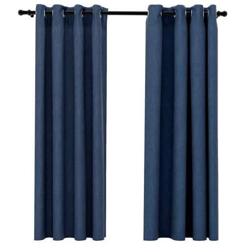 Zavjese za zamračivanje s prstenima 2 kom plave 140 x 175 cm - Plava 140 x 175 cm 2 Cijena