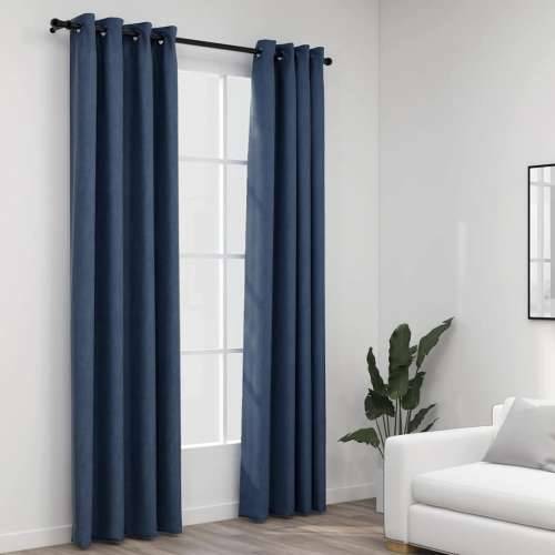 Zavjese za zamračivanje s prstenima 2 kom plave 140 x 245 cm - Plava 140 x 245 cm 2 Cijena