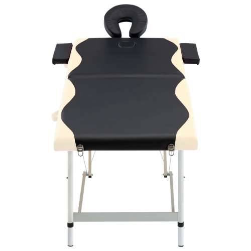 Sklopivi stol za masažu s 2 zone aluminijski crni i bež Cijena