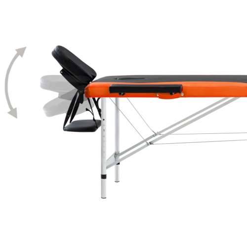 Sklopivi masažni stol s 2 zone aluminijski crno-narančasti Cijena