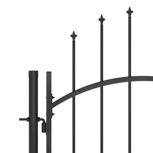 Vrtna vrata - Vrata za vrtnu ogradu s ukrasnim kopljima 5 x 1,5 m crna - 5 x 1.5 m Cijena