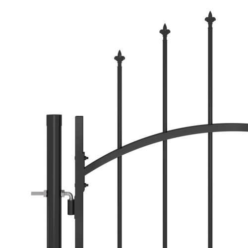 Vrtna vrata - Vrata za vrtnu ogradu s ukrasnim kopljima 5 x 2,25 m crna - 5 x 2.25 m Cijena
