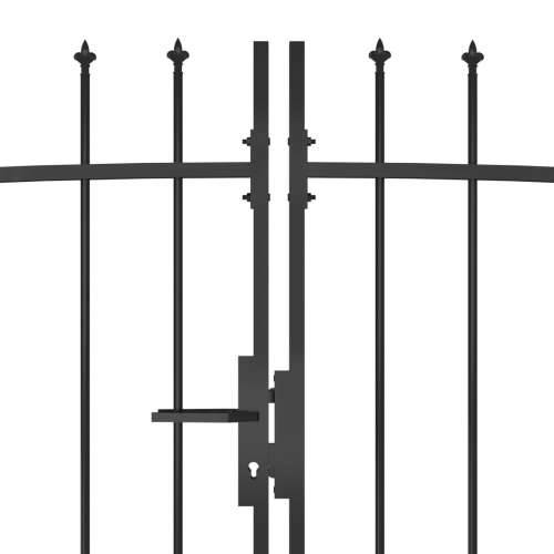 Vrtna vrata - Vrata za vrtnu ogradu s ukrasnim kopljima 5 x 2,45 m crna - 5 x 2.45 m Cijena