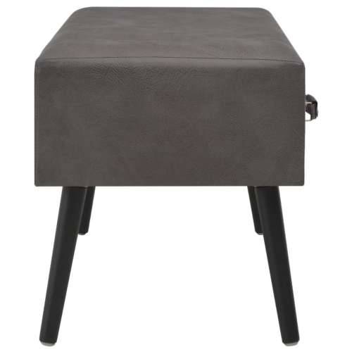 Klupa s ladicama 80 cm siva od umjetne kože Siva Cijena