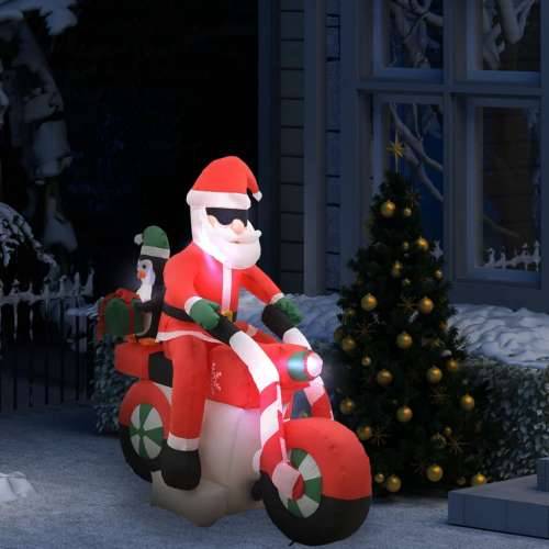 Djed Mraz na napuhavanje na motociklu LED IP44 160 cm