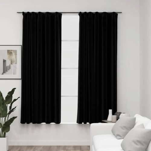 Zavjese za zamračivanje s kukama 2 kom crne 140 x 175 cm - Crna 140 x 175 cm 2 Cijena