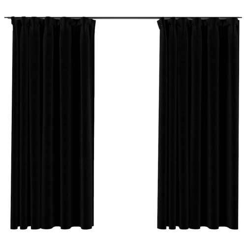 Zavjese za zamračivanje s kukama 2 kom crne 140 x 175 cm - Crna 140 x 175 cm 2 Cijena