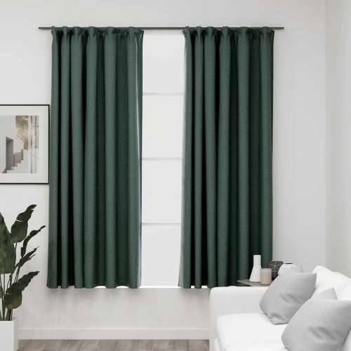 Zavjese za zamračivanje s kukama 2 kom zelene 140 x 175 cm - Zelena 140 x 175 cm 2 Cijena