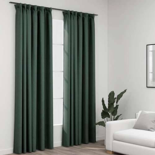 Zavjese za zamračivanje s kukama 2 kom zelene 140 x 225 cm - Zelena 140 x 225 cm 2 Cijena