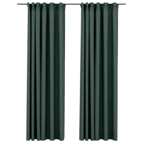 Zavjese za zamračivanje s kukama 2 kom zelene 140 x 225 cm - Zelena 140 x 225 cm 2 Cijena
