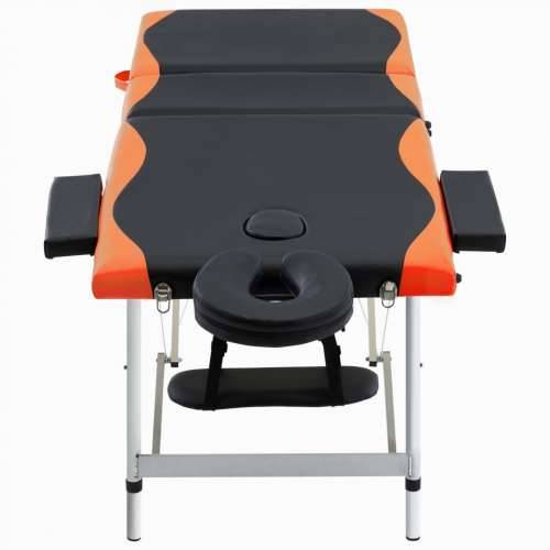 Sklopivi masažni stol s 3 zone aluminijski crno-narančasti Cijena