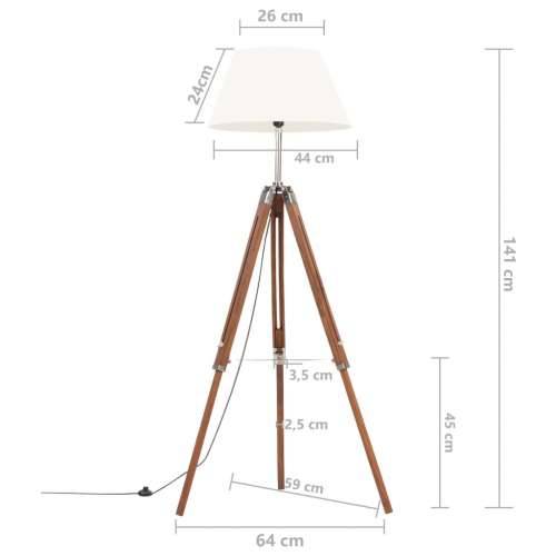 Podna svjetiljka s tronošcem medeno-bijela od tikovine 141 cm Cijena