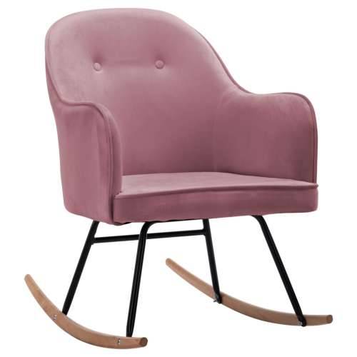 Stolica za ljuljanje ružičasta baršunasta Cijena