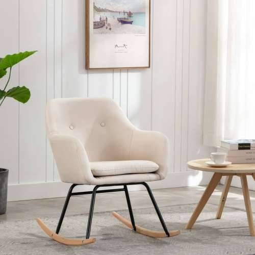 Stolica za ljuljanje od tkanine krem Cijena