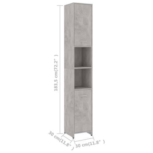 Kupaonski ormarić boja betona 30x30x183,5 cm konstruirano drvo Cijena