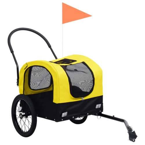2-u-1 prikolica za bicikl i kolica za kućne ljubimce žuto-crna Cijena