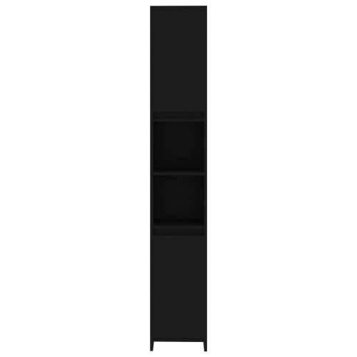 Kupaonski ormarić crni 30 x 30 x 183,5 cm konstruirano drvo Cijena