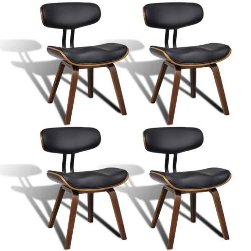 Blagovaonske stolice 4 kom od zaobljenog drva i umjetne kože Cijena