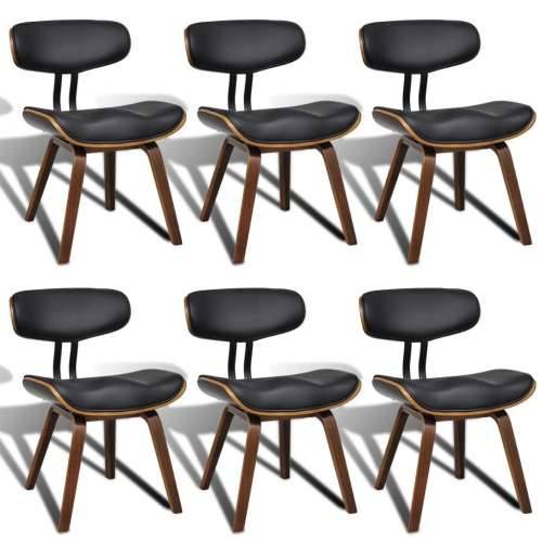 Blagovaonske stolice 6 kom od zaobljenog drva i umjetne kože Cijena