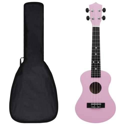 Set dječjeg ukulelea Soprano s torbom ružičasti 23 ”